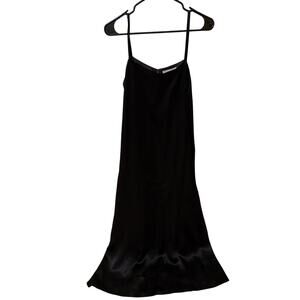 Everlane Midi Slip Dress Women's 10 Black Chic Quiet Luxury Old Money Classic